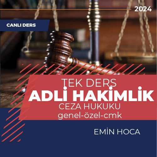 Ceza Hukuku (Genel-Özel Hükümler ve CMK) - Emin Hoca - Adli Hakimlik - Offline + Online Tek Ders Paketi